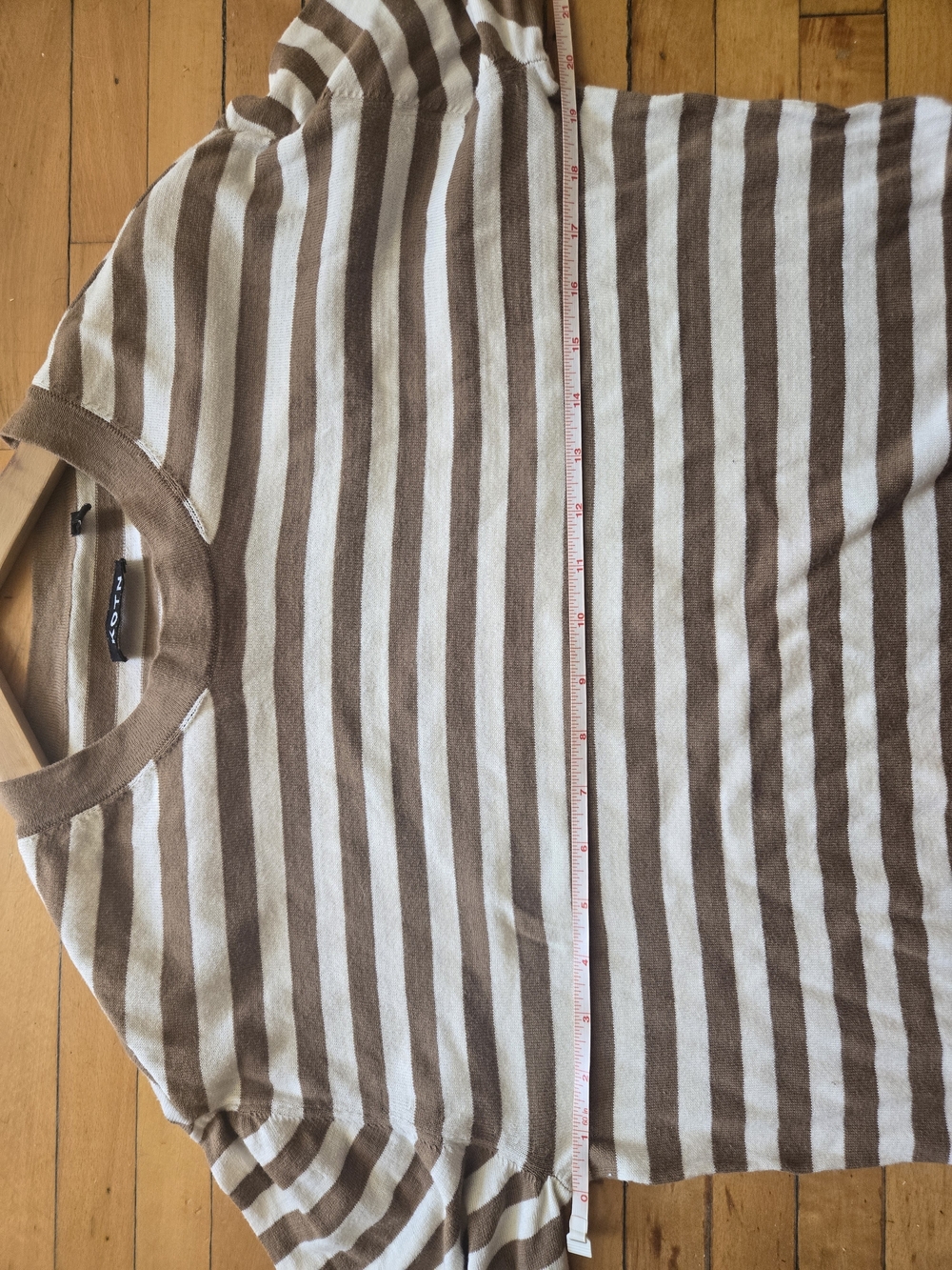 Kotn Striped Crewneck Sweater in Beige and Cream - Picture 9 of 9